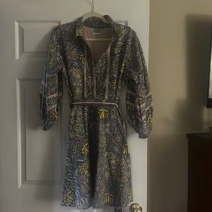 Sue Sartor Flounce Shorty in MEDIUM belt included Like new PERIWINKLE